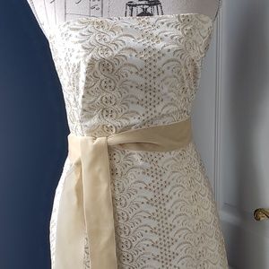 EUC Banana Republic cream and gold minidress